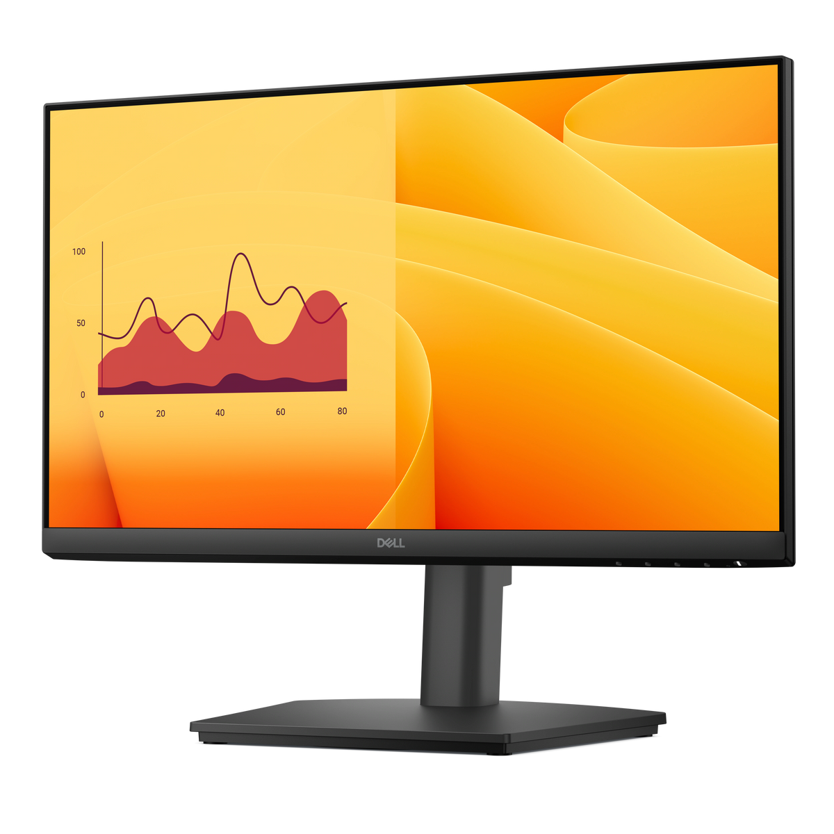 A Dell Pro 22 Adjustable Stand Monitor with a vivid colorful image on its screen.