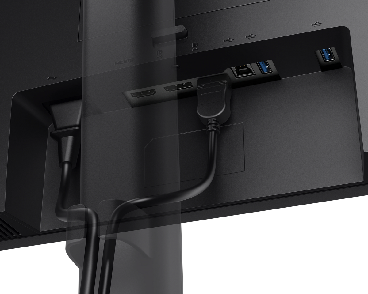 Rear view of a Dell Pro 24 Video Conferencing Monitor highlighting the ports.