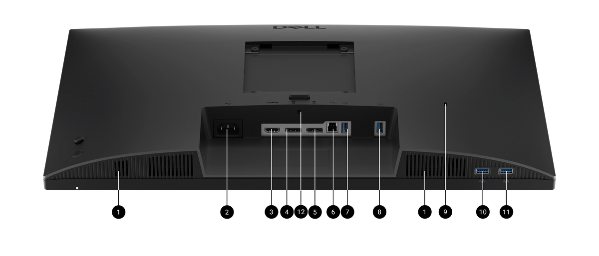 Below view of the Dell Pro 24 Video Conferencing Monitor.
