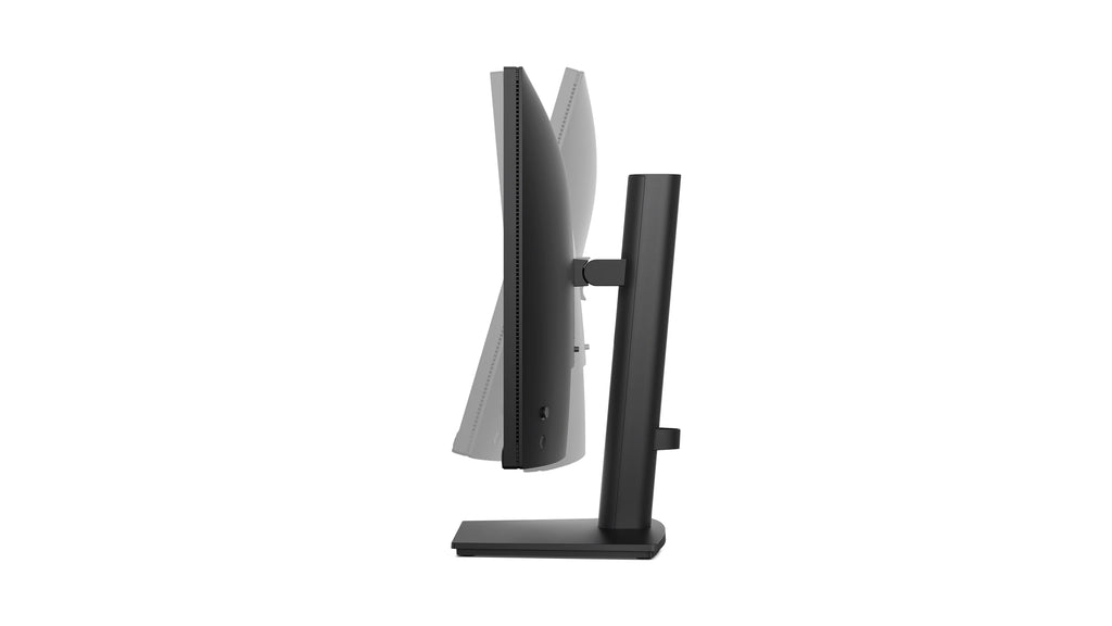 Side view highlighting the tilt positions of the Dell Pro 24 Video Conferencing Monitor.