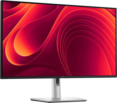 View right-facing Front shot of the Dell Pro 32 Plus 4K USB-C Hub Monitor facing slightly right