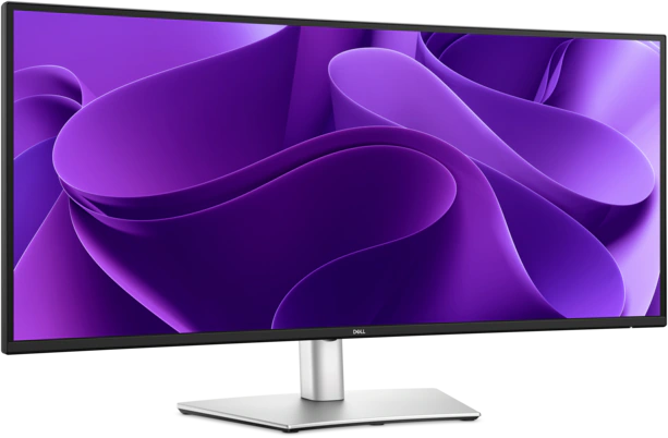 View right-facing Front shot of the Dell Pro 34 Plus USB-C Hub Monitor facing slightly right