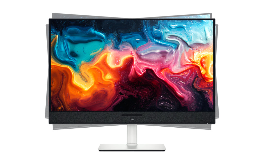An image showing that you can pivot the monitor right and left.