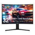 piXL X-Series GS32QIDPHA 32 Inch QHD VA, Curved (1500R) Gaming Monitor with 180Hz Refresh Rate, 2560 x 1440 Resolution, 1ms Response Time, HDR10+, Adaptive Sync, 2x HDMI 2.1 &amp;amp; 2x DisplayPort 1.4, Height Adjustable