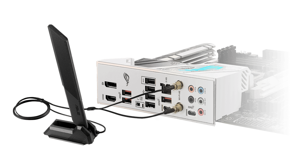 ROG Strix B650-A features WiFi 6E, an included antenna, and 2.5 Gb ethernet