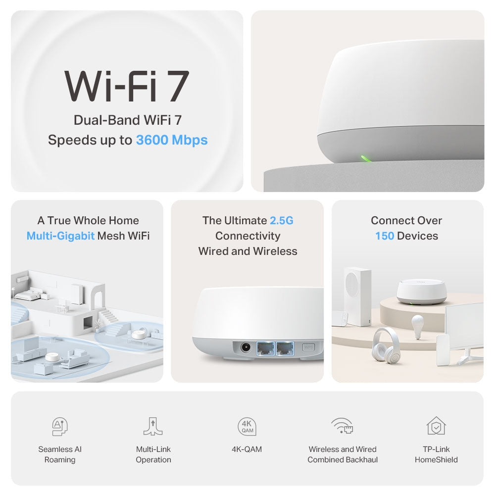 BE3600 Whole Home Mesh WiFi 7 System 3
