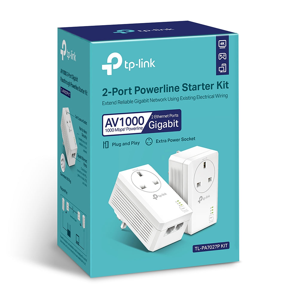 AV1000 2-Port Gigabit Passthrough Powerline Starter Kit 6