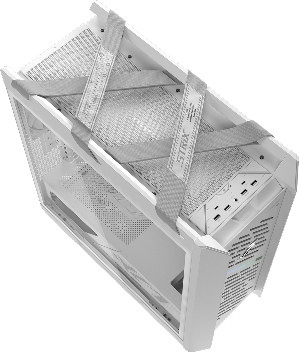 Helios II White angled top view showing straps