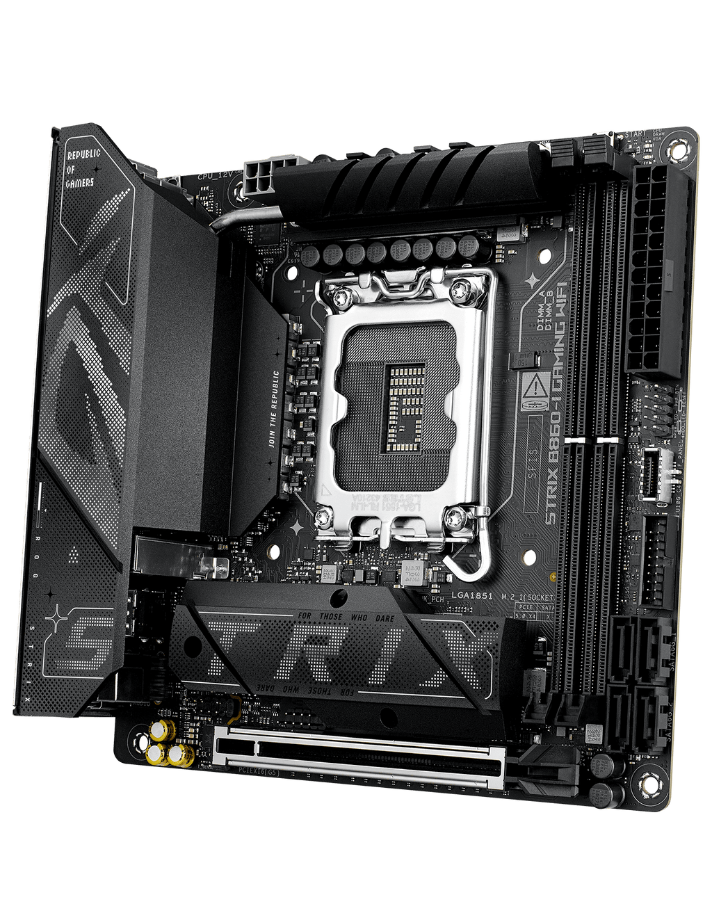The ROG Strix  B860-I is ready to launch into lightspeed.