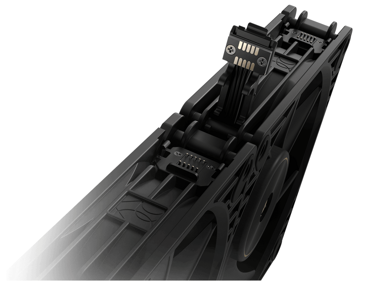 Showcase the ProArt PF120’s embedded patented daisy-chain connector design.