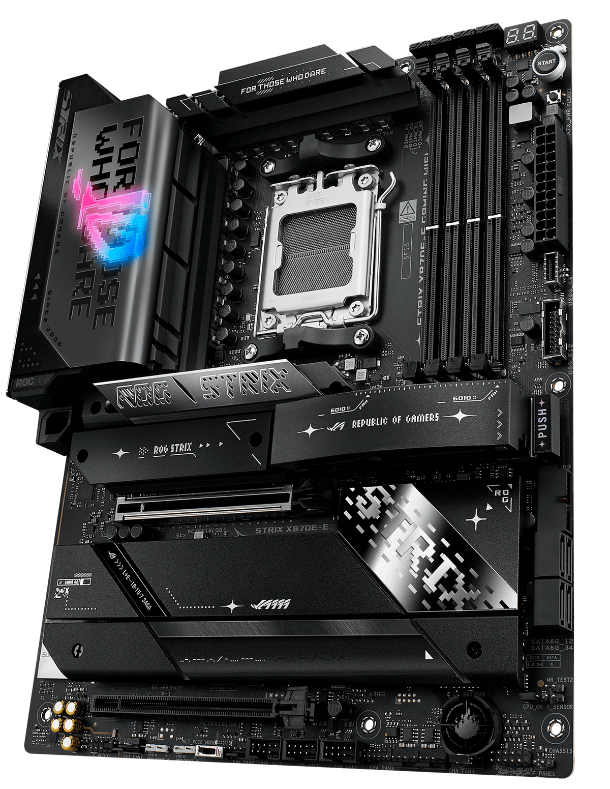 The ROG Strix X870E-E is ready to launch into lightspeed.