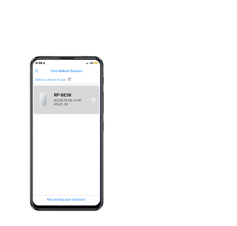 Step 1: Use ASUS Router App and search for RP-BE58.