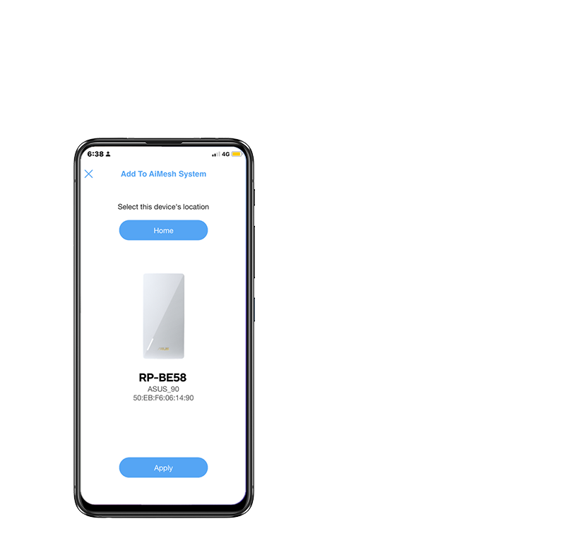 Step 2: Click “Apply” to join RP-BE58 to your AiMesh WiFi system.