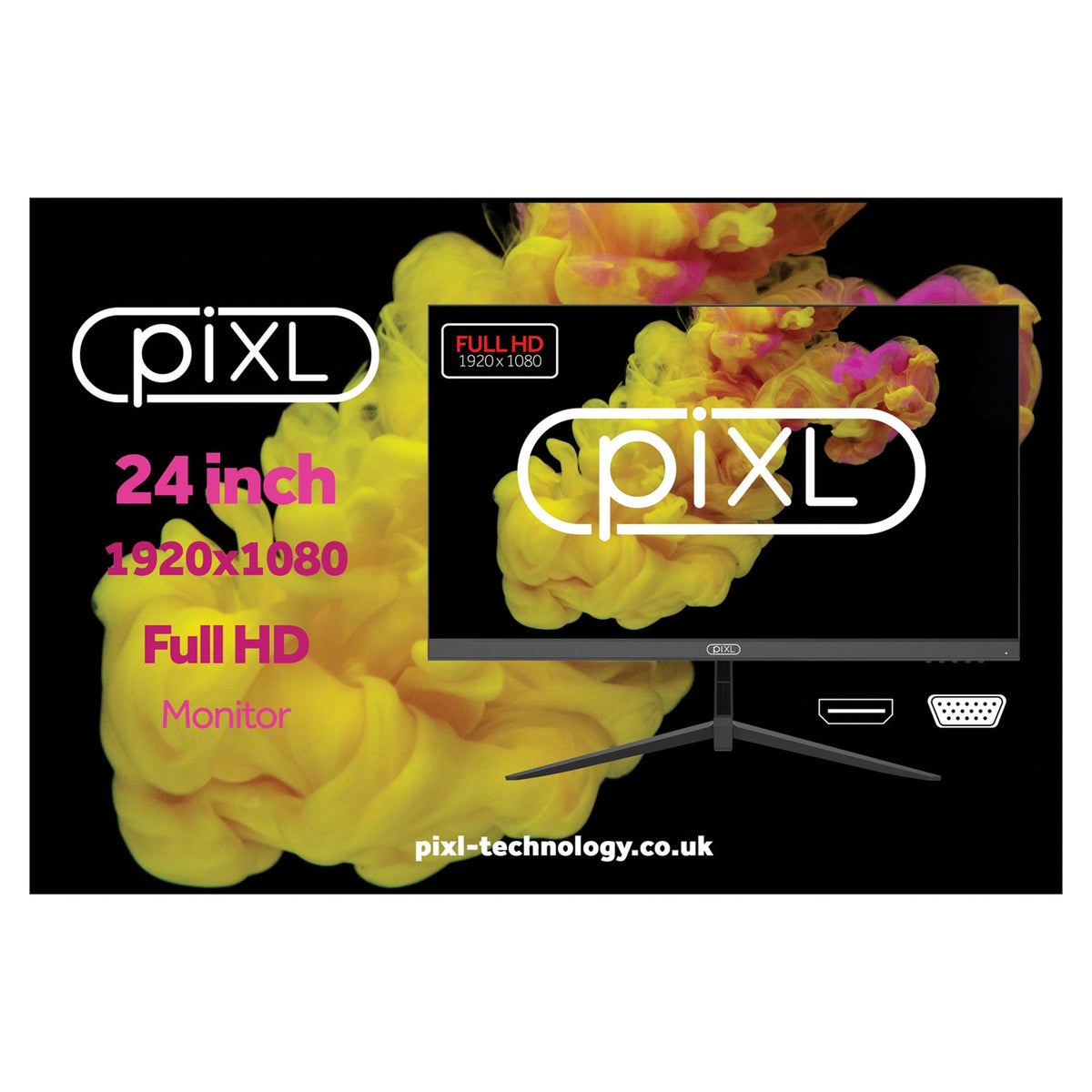 piXL PX24IVHFPD 24" 100Hz Full HD IPS Monitor - HDMI & VGA - Tech Syndicate