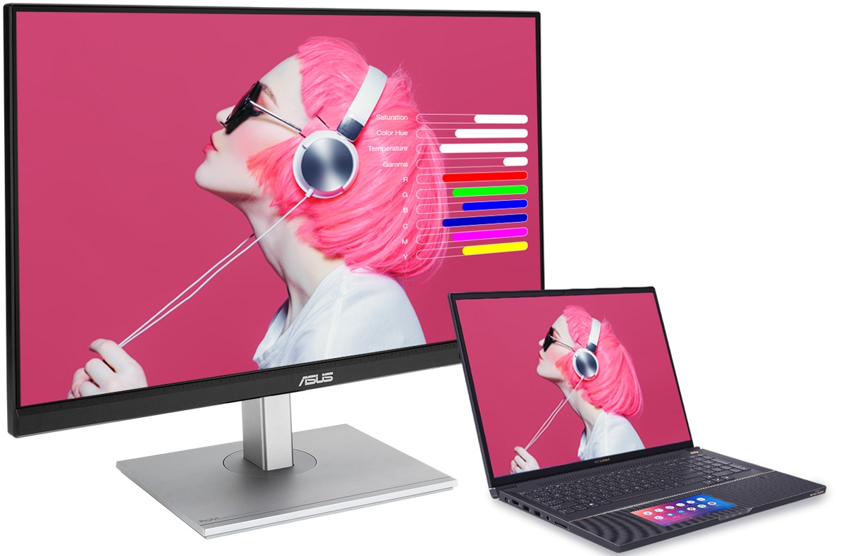 ASUS ProArt Display PA279CV can customize wide range of color hue, temperature and gamma adjustments.