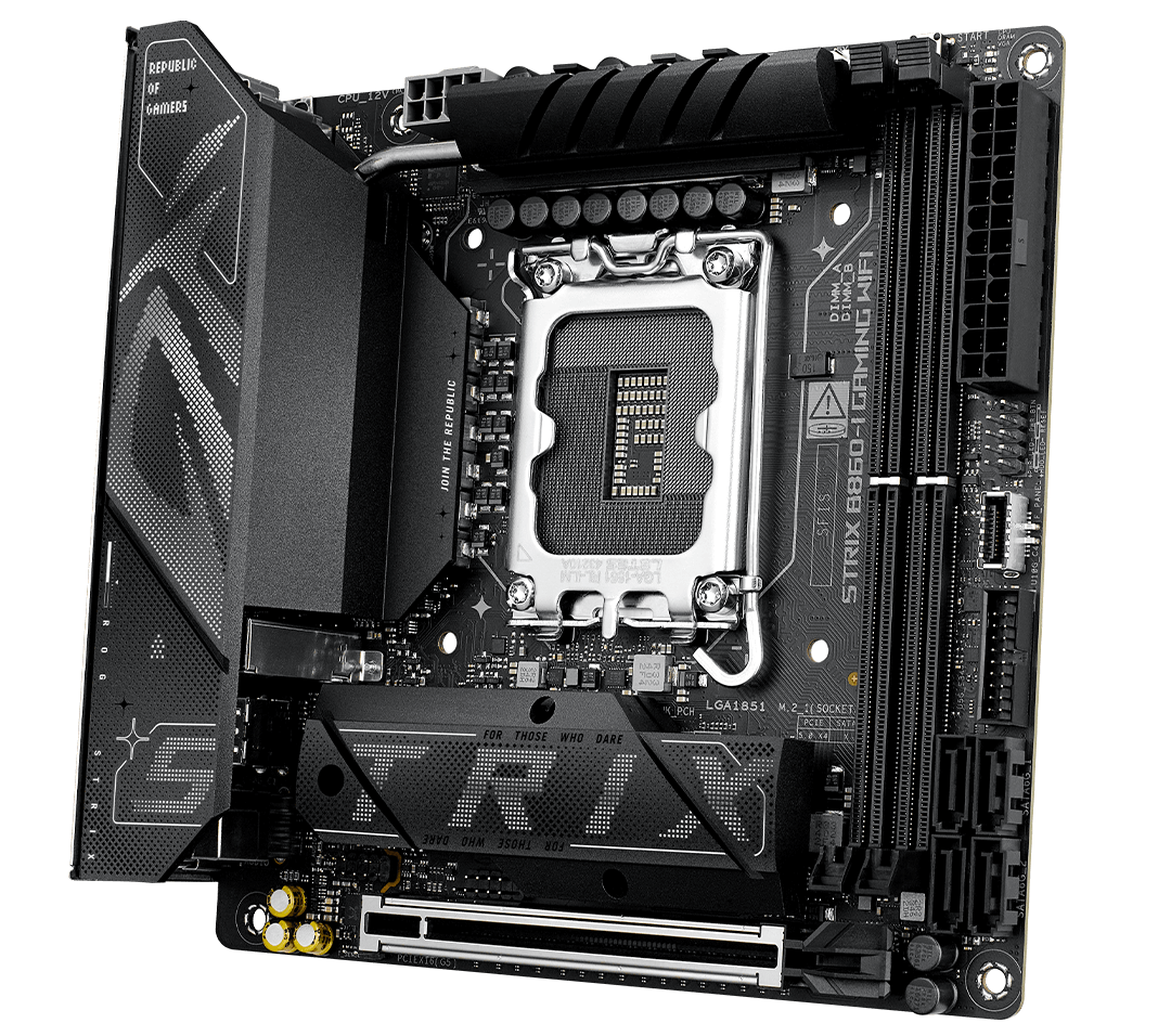 The ROG Strix  B860-I features 16+2+2 power stages rated for 110 amps.