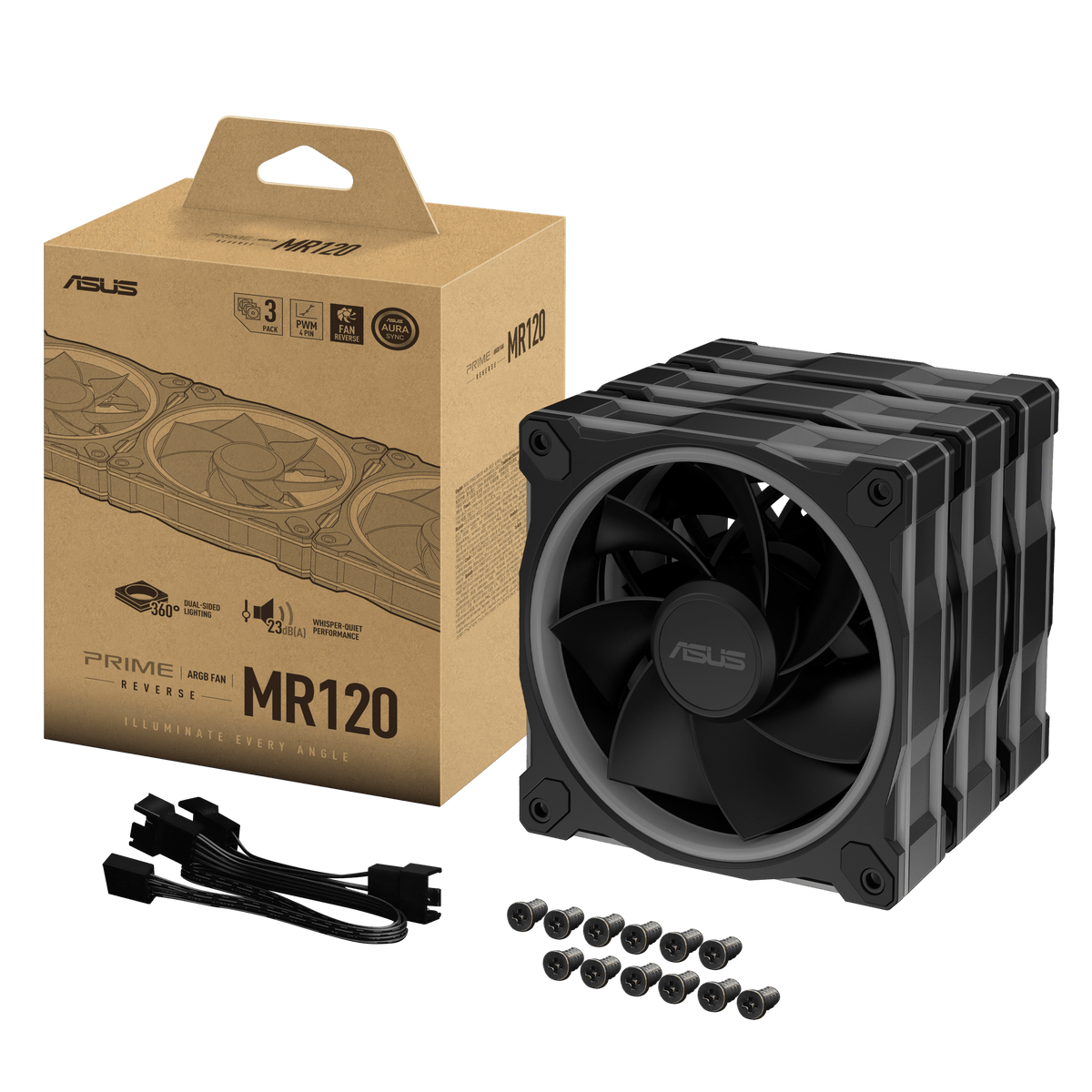 ASUS Prime MR120 ARGB Reverse Fan - Triple Pack