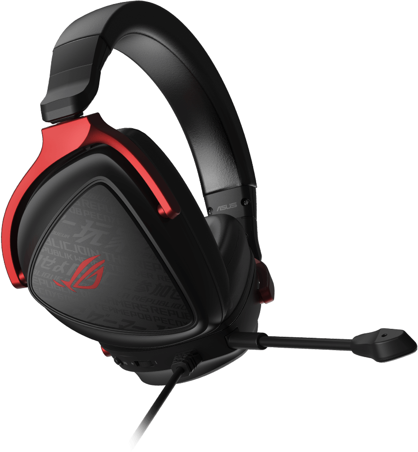 ROG Delta S Core focusing on left earcup features lightweight 270-gram design
