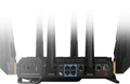 Rear view of ROG Rapture GT-BE98 Edition 20 showing dual 10G ports, multiple 2.5G LAN ports, and dedicated gaming port.