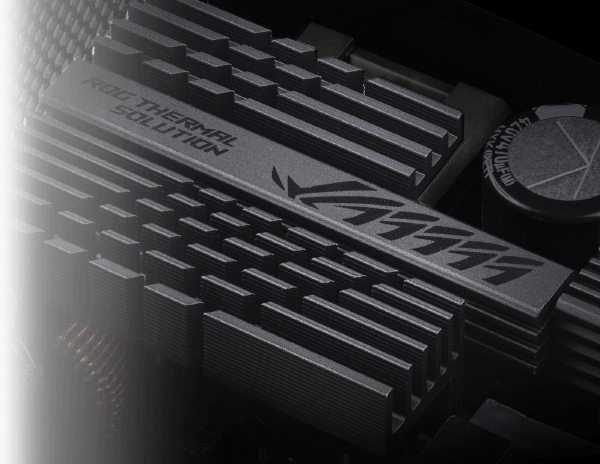 Close up on the ROG heatsinks