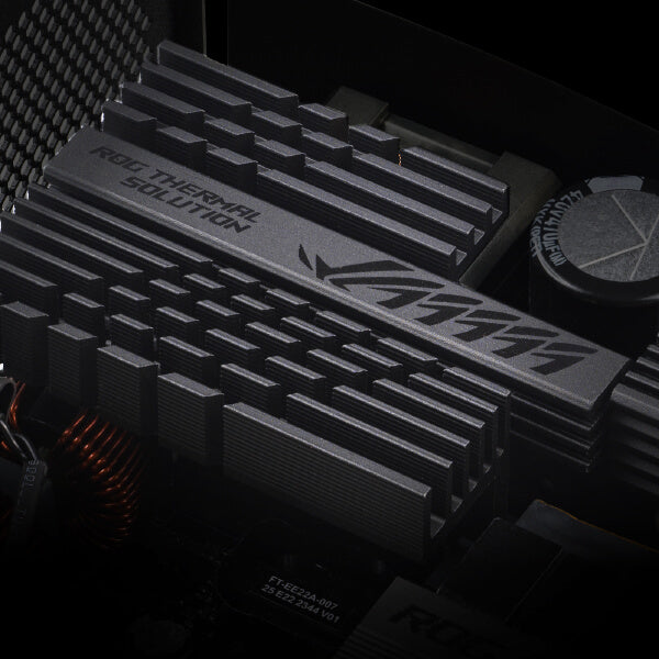 Close up on the ROG heatsinks