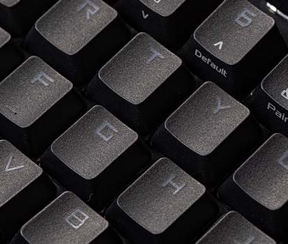 ROG PBT doubleshot keycaps close-up