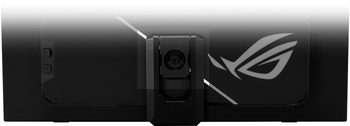 A close-up graphic to show the built-in tripod socket on the rear of the ROG XG129C monitor.