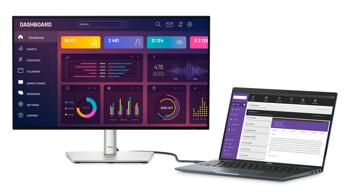 Dell UltraSharp 24 USB-C® Hub Monitor - U2424HE