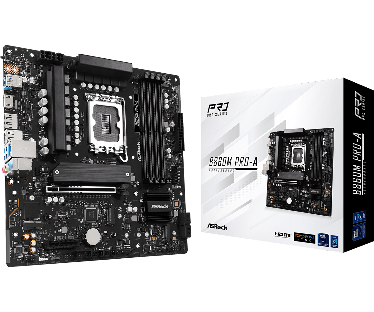 ASRock B860M Pro-A LGA1851 Micro ATX Motherboard - view 1