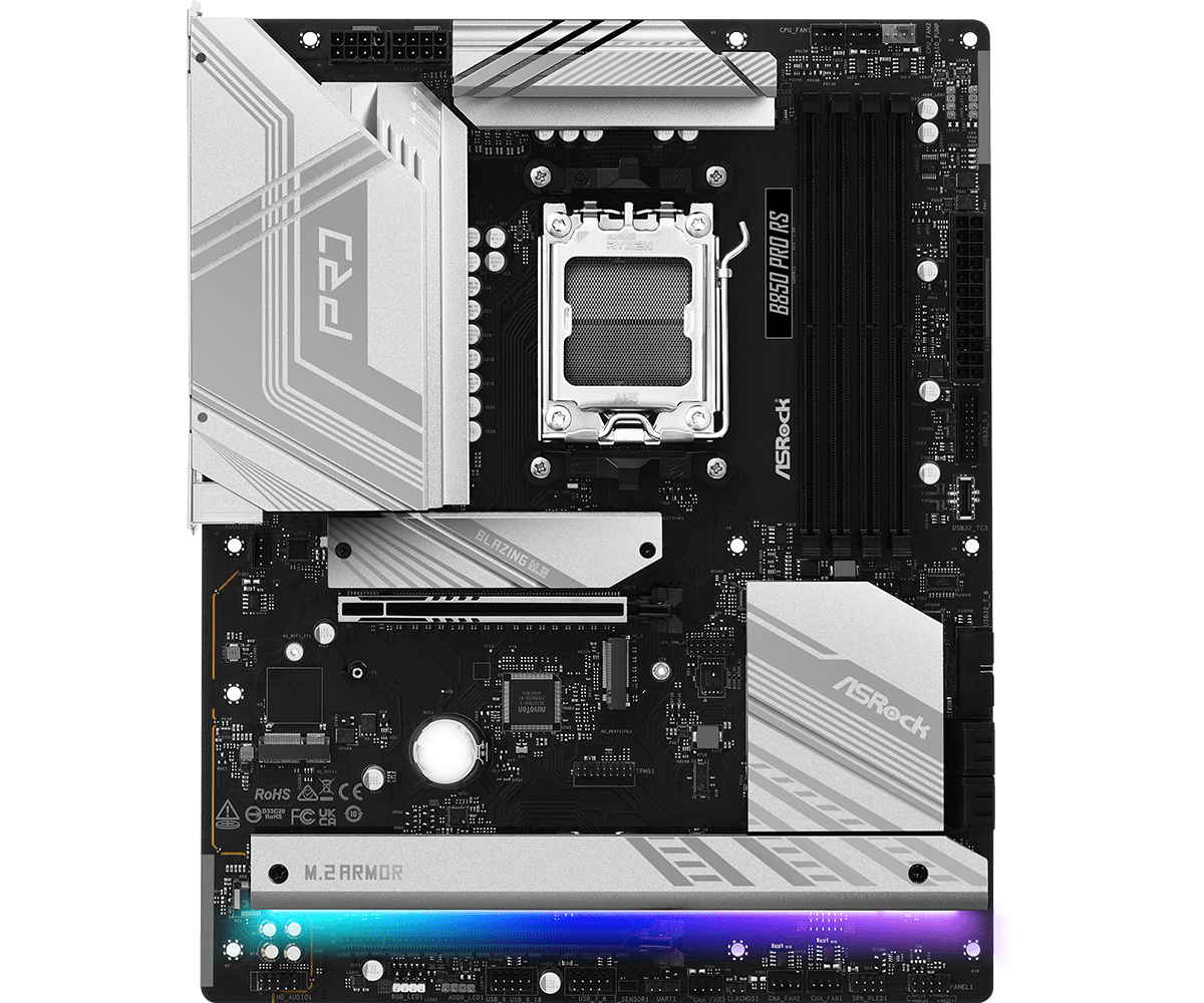 ASRock B850 Pro RS AM5 ATX Motherboard - view 3