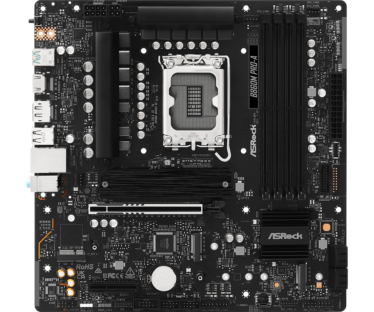 ASRock B860M Pro-A LGA1851 Micro ATX Motherboard - view 3