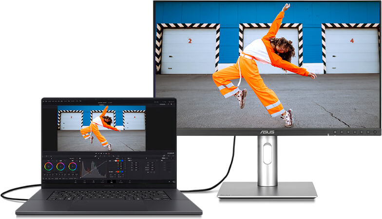 Connecting ProArt Display PA278CGRV and a laptop via USB-C port