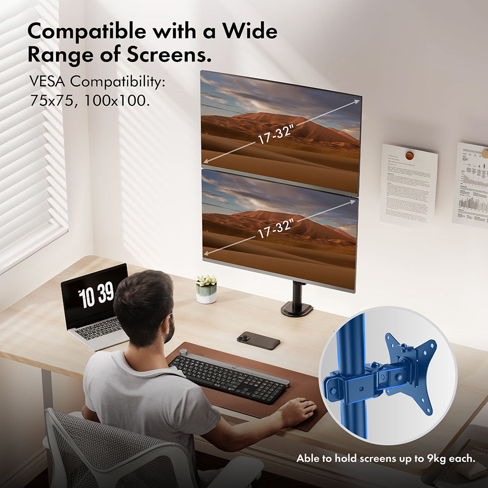Vertical Double Monitor Mount