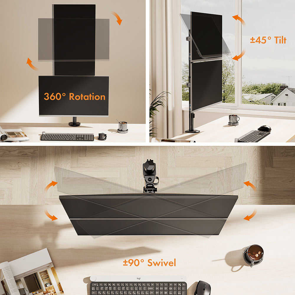 Vertical Double Monitor Mount