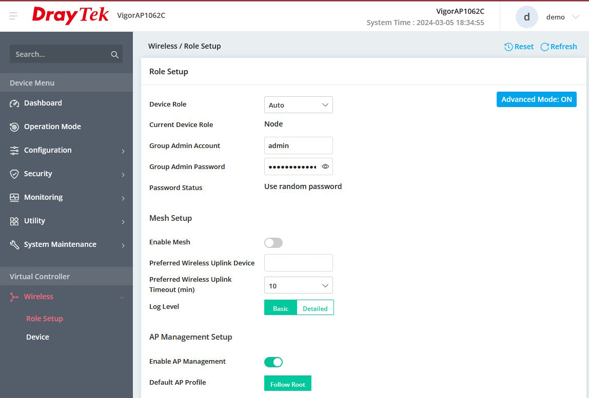 VigorAP central management can manage VigorAPs on the same network