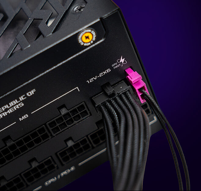 Close-up view of a power supply unit