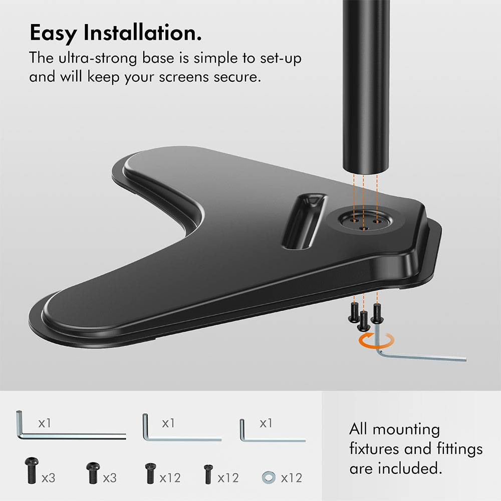 VonHaus Triple Monitor Stand 17-27 inch VESA