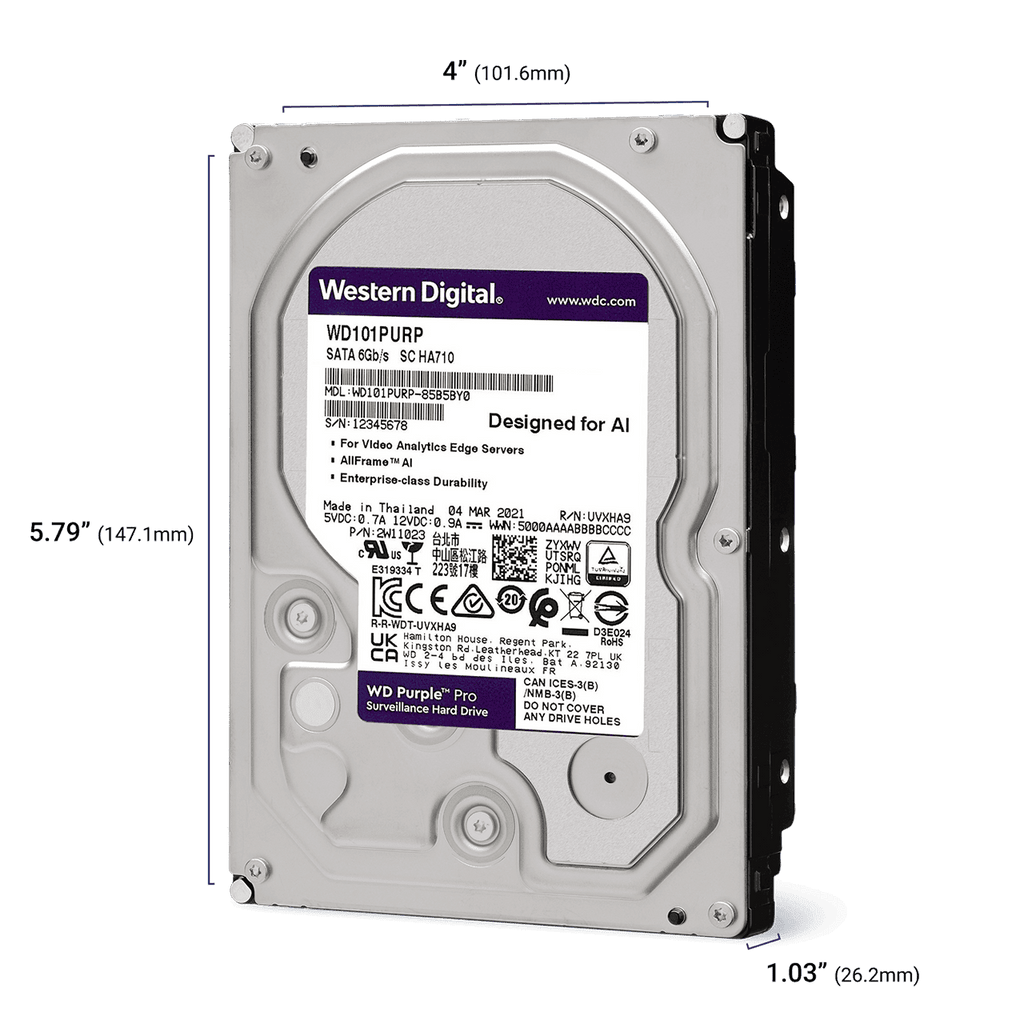 WD Purple Pro 3.5-inch HDD Dimensions